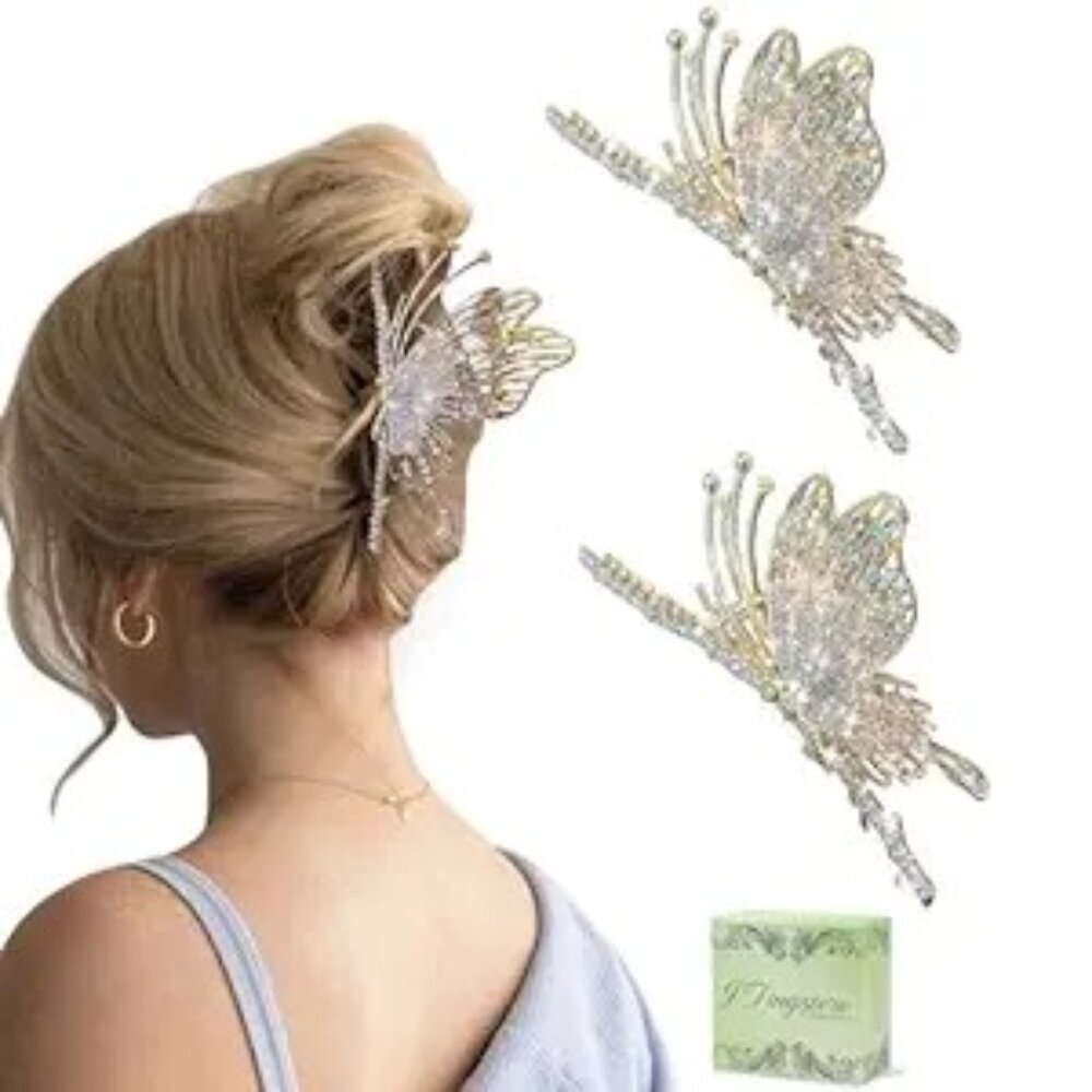 Butterfly Hair Claw Clips Set of 2